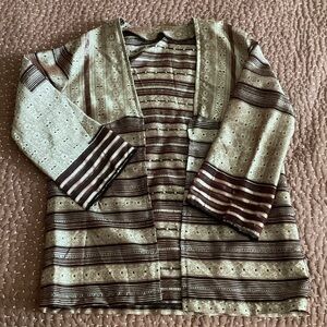 Bohemian Striped Open Cardigan